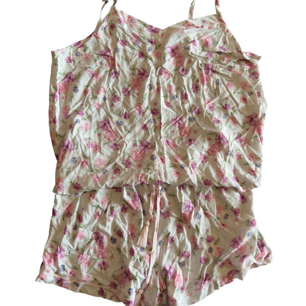 Jaclyn Intimates Floral 2-Piece Pajama‎ Short Set 1X